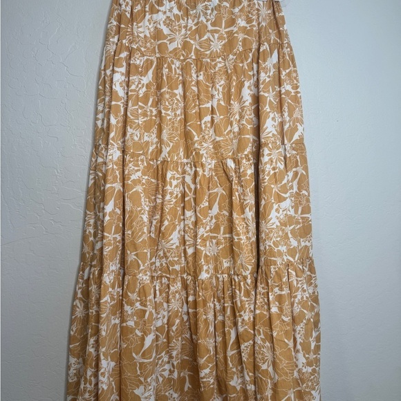 Aakaa Cream and Brown Tiered Maxi Skirt - Picture 3 of 8